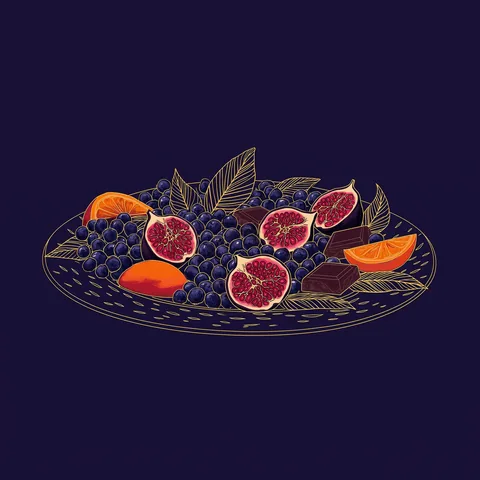Fresh fruit with dark chocolate